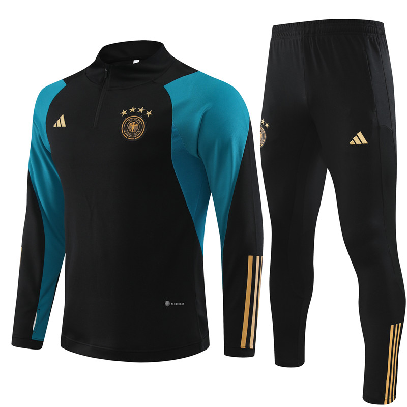 Germany 23-24 Long Sleeve Training Set -Black - Unitedfutballjersey