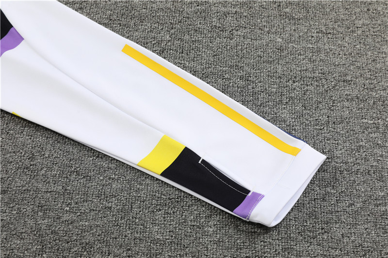 Real Madrid 23-24 Kids Long Sleeve Training Set White and Black - Unitedfutballjersey