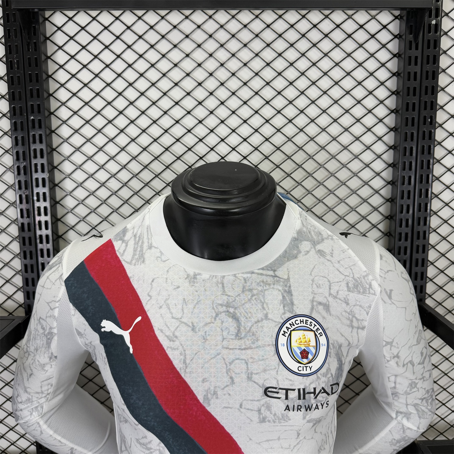Manchester City 25-26 KidSuper White Long Sleeves Jersey - Player Version - Unitedfutballjersey