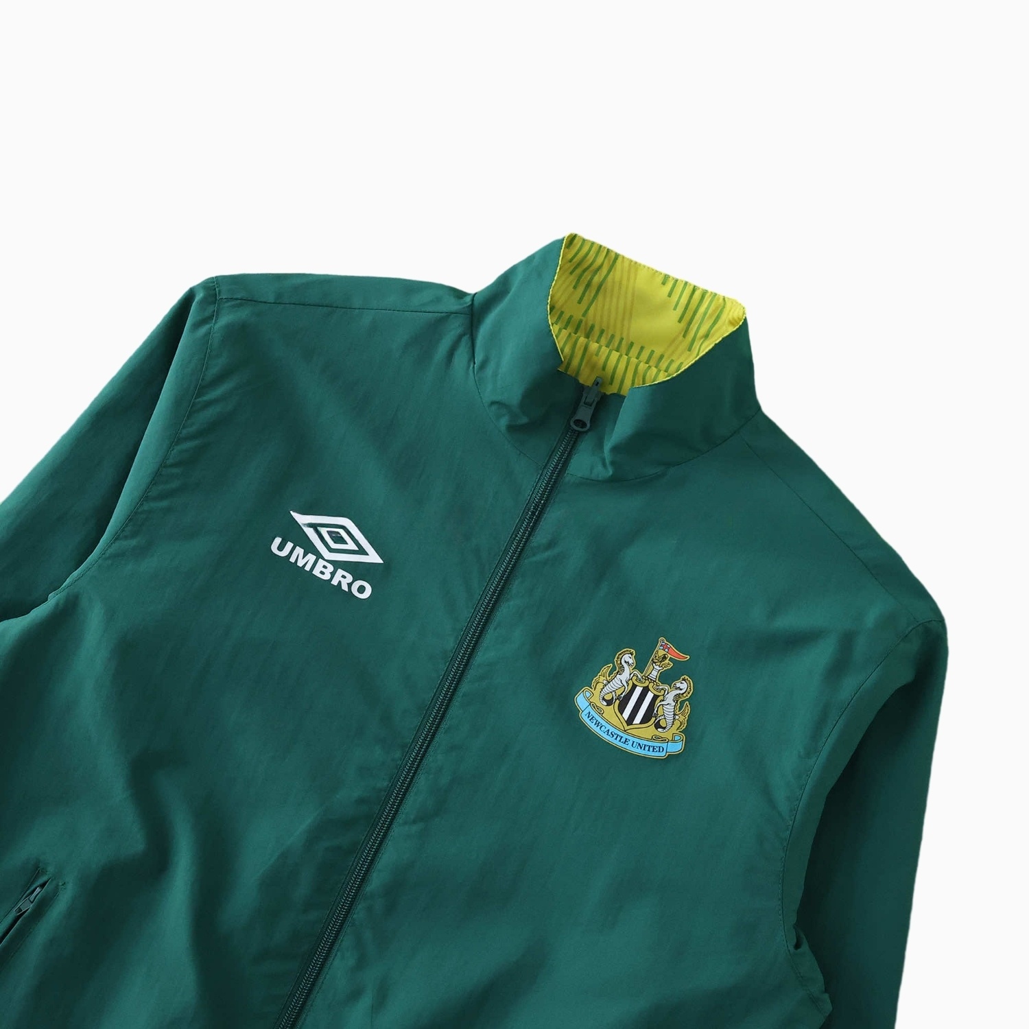 Newcastle United 24-25 Retro Style Double Sided Reversible Windbreaker - Green & Yellow - Unitedfutballjersey