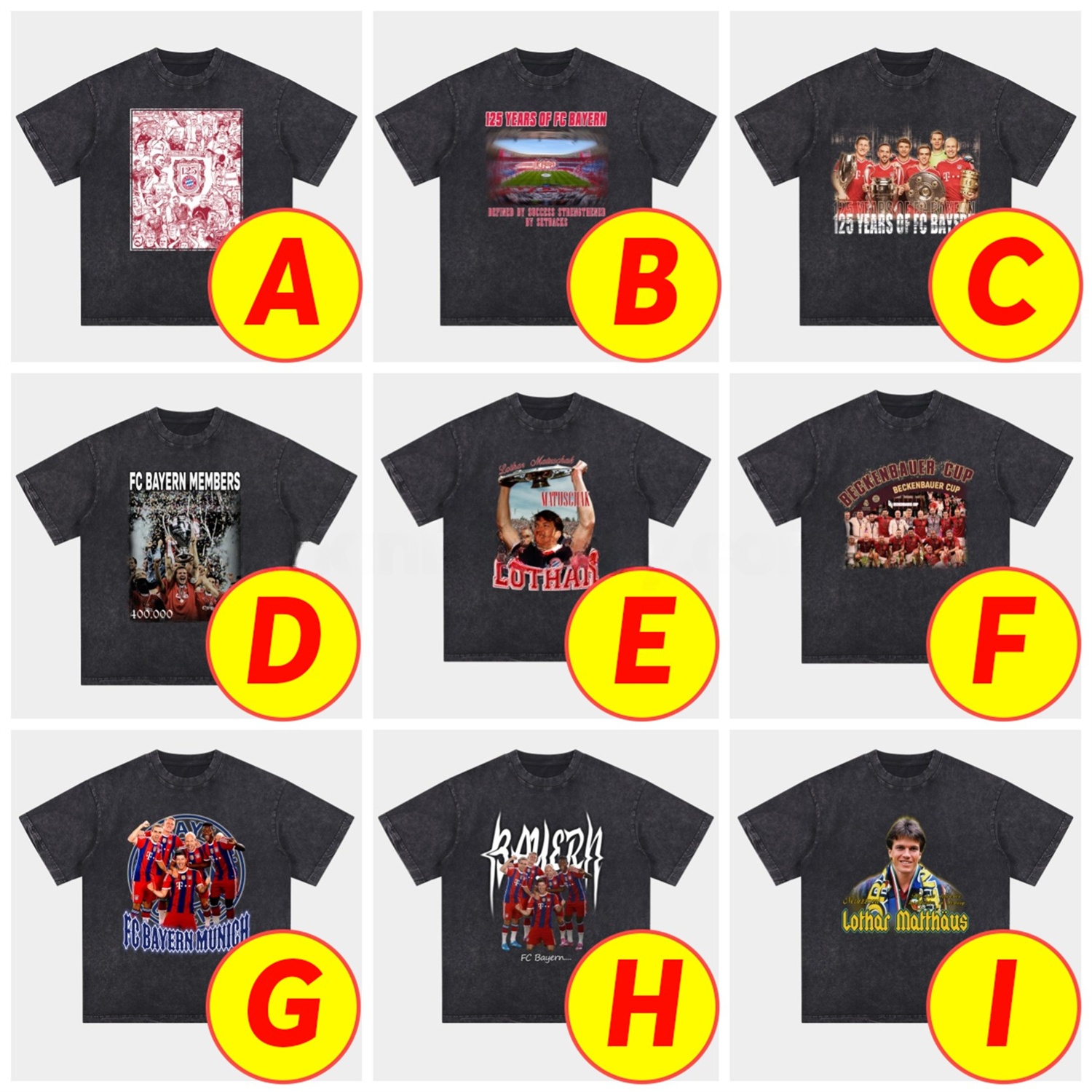 Bayern Munich 2025 125th Anniversary Memory Fragments Oversized Washed T-Shirt - Unitedfutballjersey