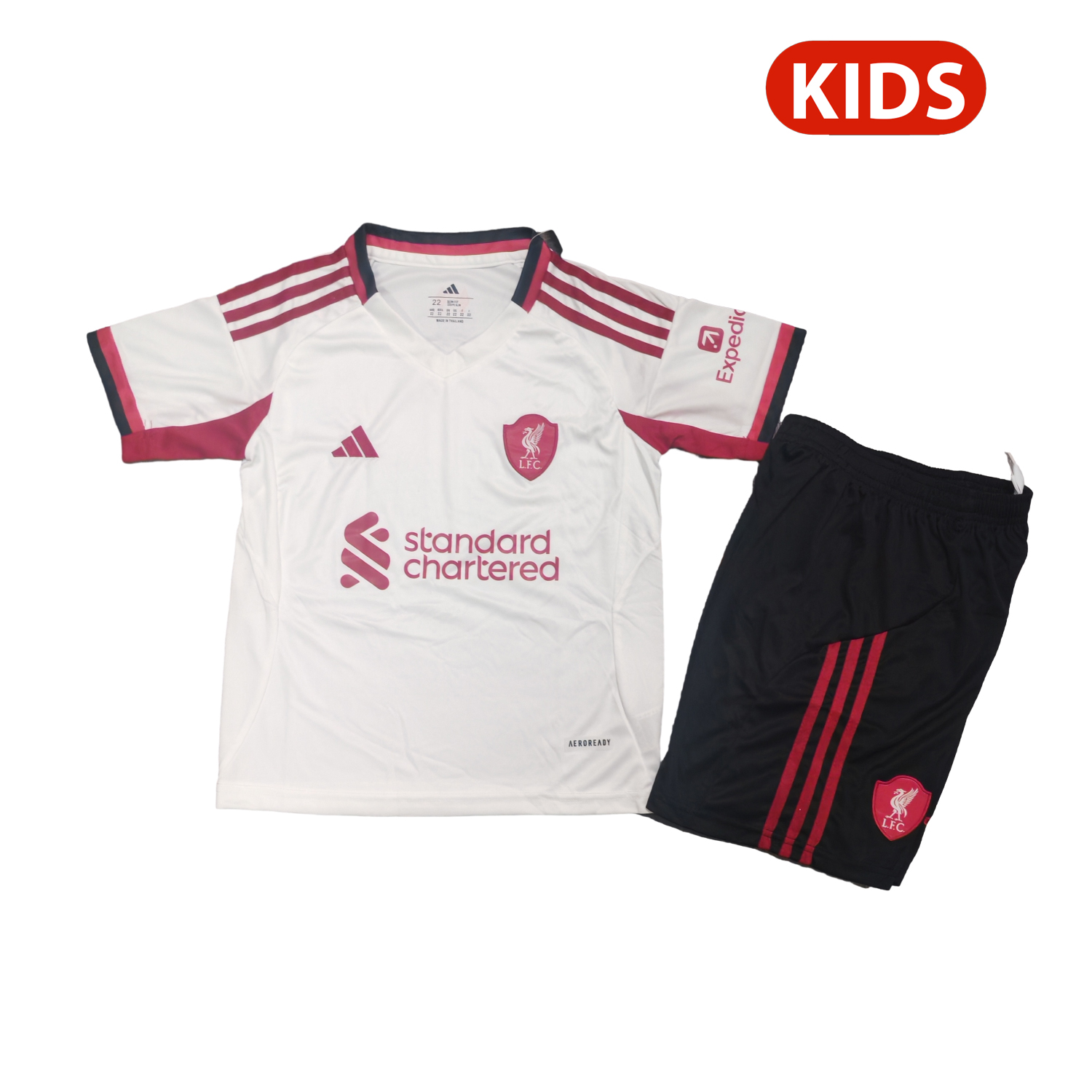 Liver.pool 25-26 Away White 25-26 Kids Kit - Unitedfutballjersey