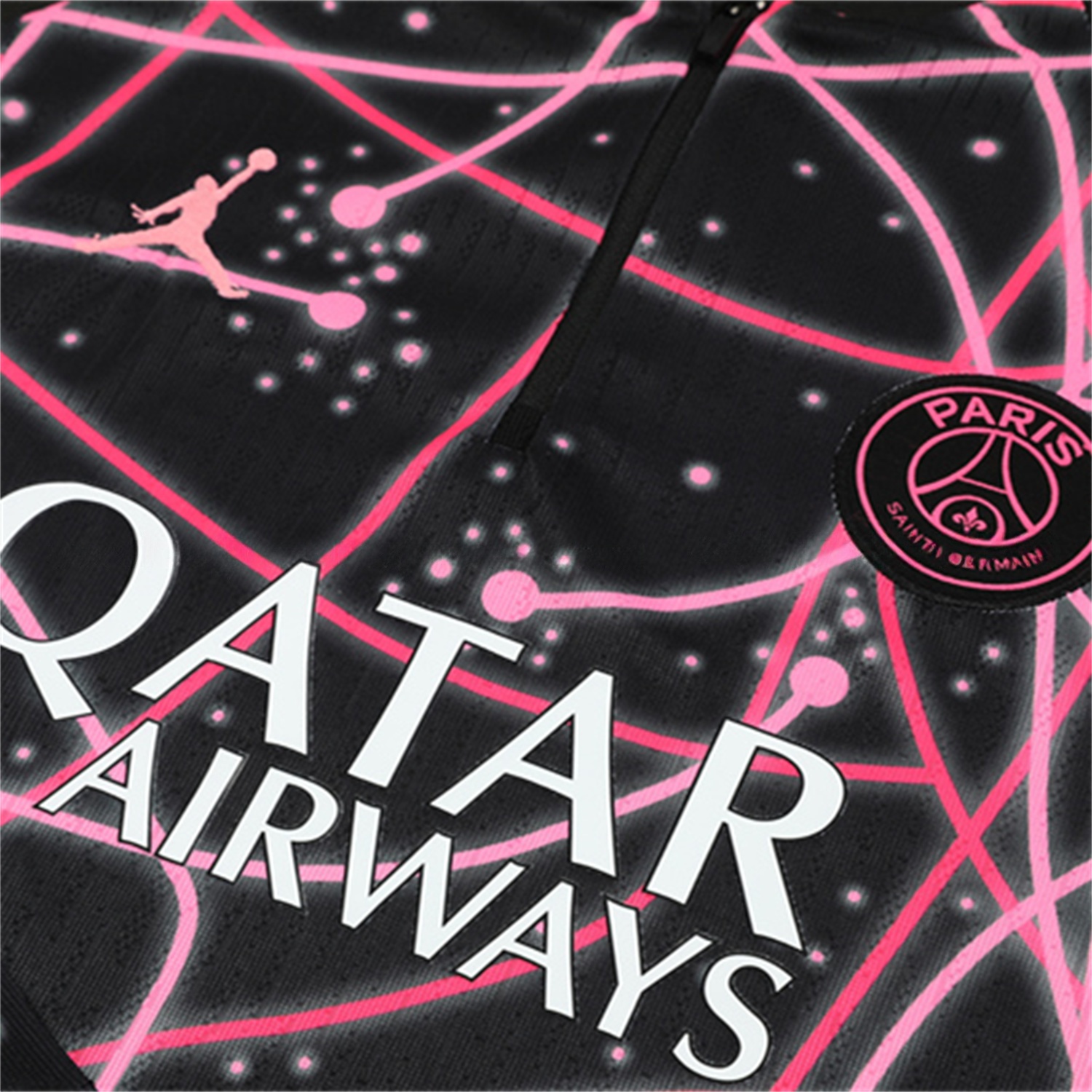 Paris Saint-Germain PSG 25-26 Kids Long Sleeve Training Set - JD Black Pink Top and Black Pants - Unitedfutballjersey