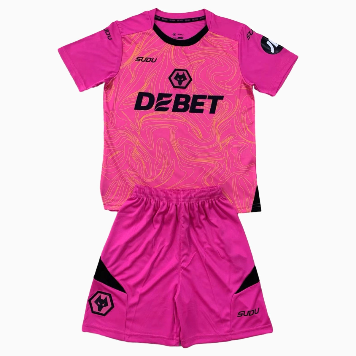 Wolverhampton Wanderers Wolves 24-25 Goalkeeper Pink Men's Adult Jersey Set - Fans Version - Unitedfutballjersey