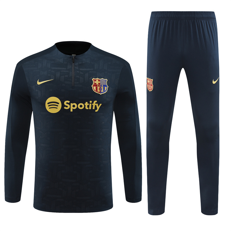 B.A.R.S.A 24-25 Long Sleeve Training Set - Deep Blue - Unitedfutballjersey