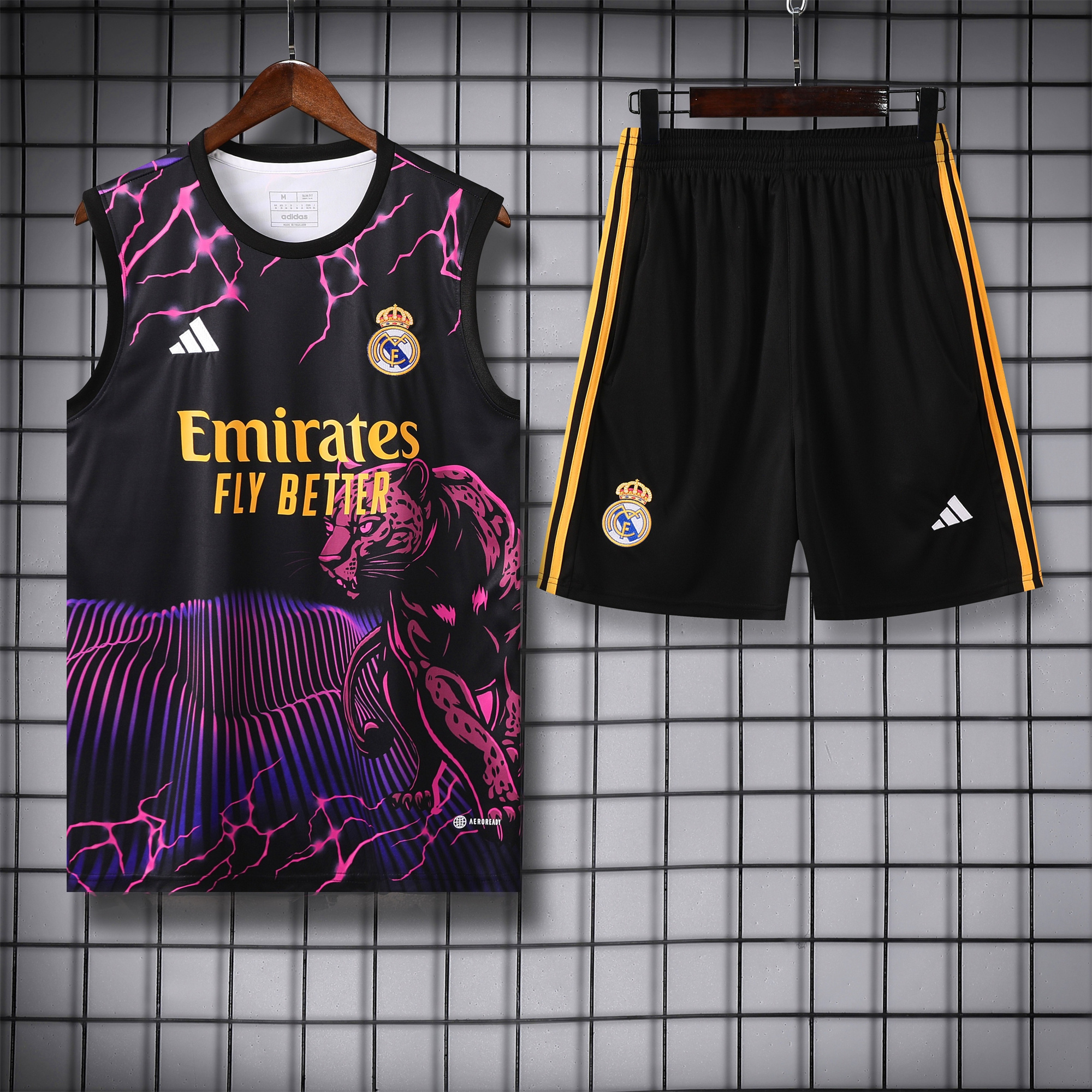 Real Madrid 24-25 Vest Training Set - Purple & Black Leopard - Unitedfutballjersey