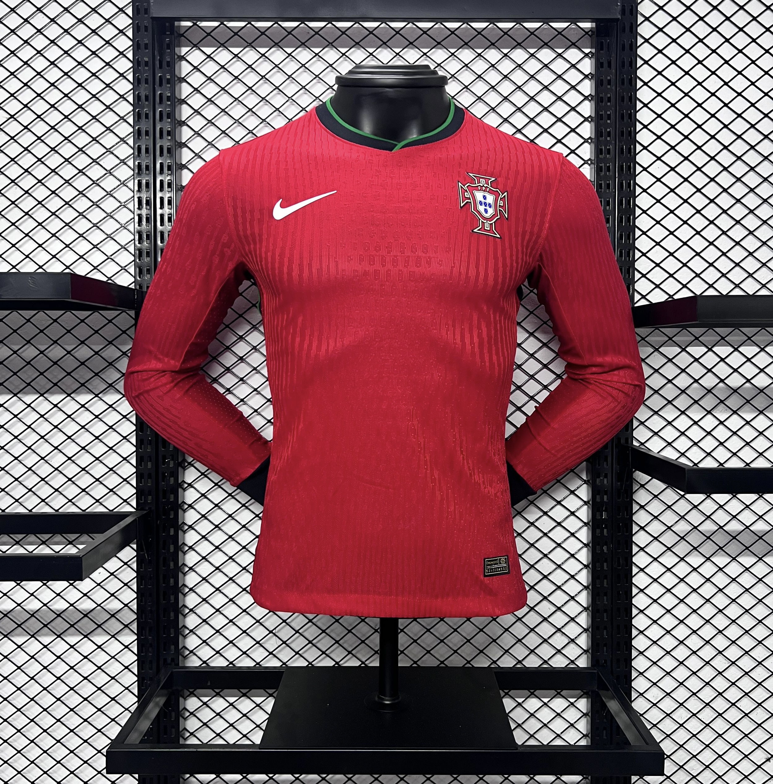 Portugal 2024 Home Stadium Long Sleeve Jersey - Player Version - Unitedfutballjersey