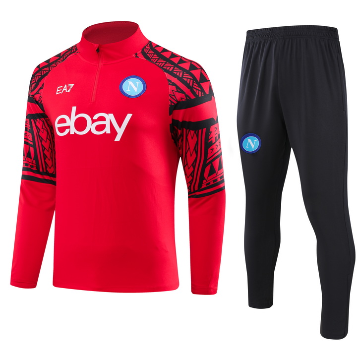 Napoli 23-24 Kids Long Sleeve Training Set Red - Unitedfutballjersey