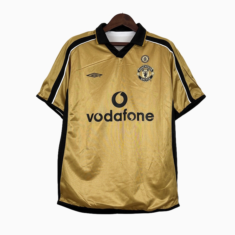 Manchester United Retro 01-02 100th Anniversary Special Edition Jersey - Gold - Unitedfutballjersey