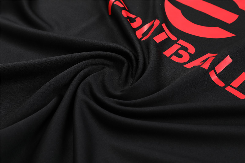 AC Milan 23-24 Kids Long Sleeve Training Set Black and Red - Unitedfutballjersey
