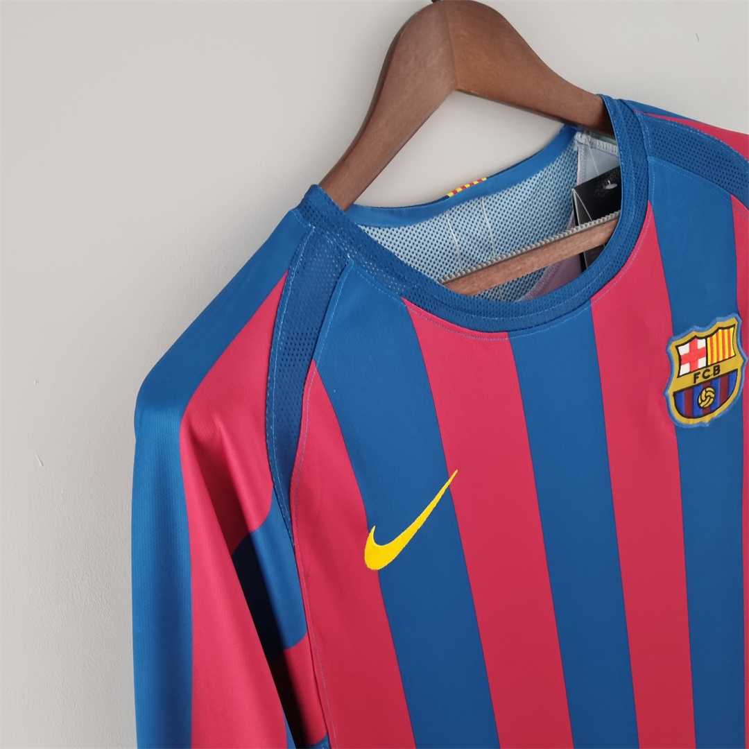 Retro Barcelona 05-06 Home Long Sleeve Jersey - UEFA Champions League Final - Unitedfutballjersey