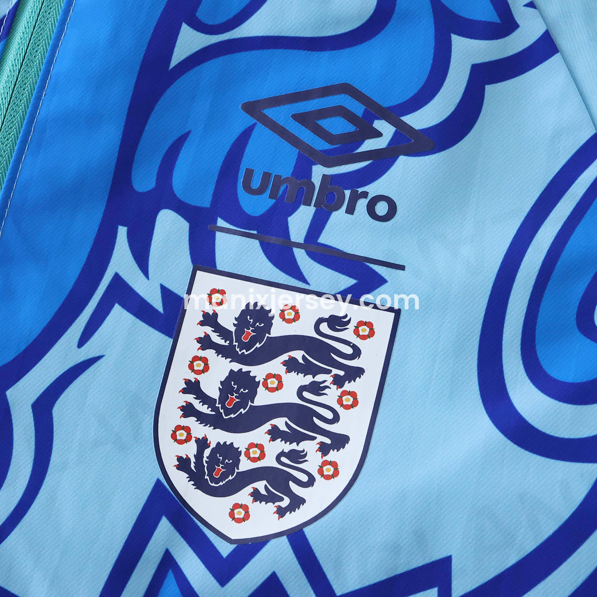 Retro England 1992 Third Double Sided Reversible Windbreaker - Blue & Green - Unitedfutballjersey