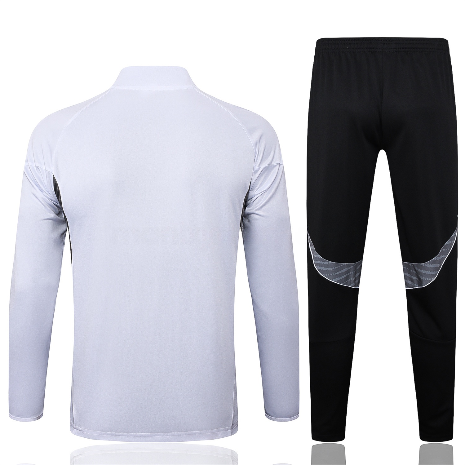 INT M.A.M 25-26 Long Sleeves Training Set - White Top & Black Pants - Unitedfutballjersey