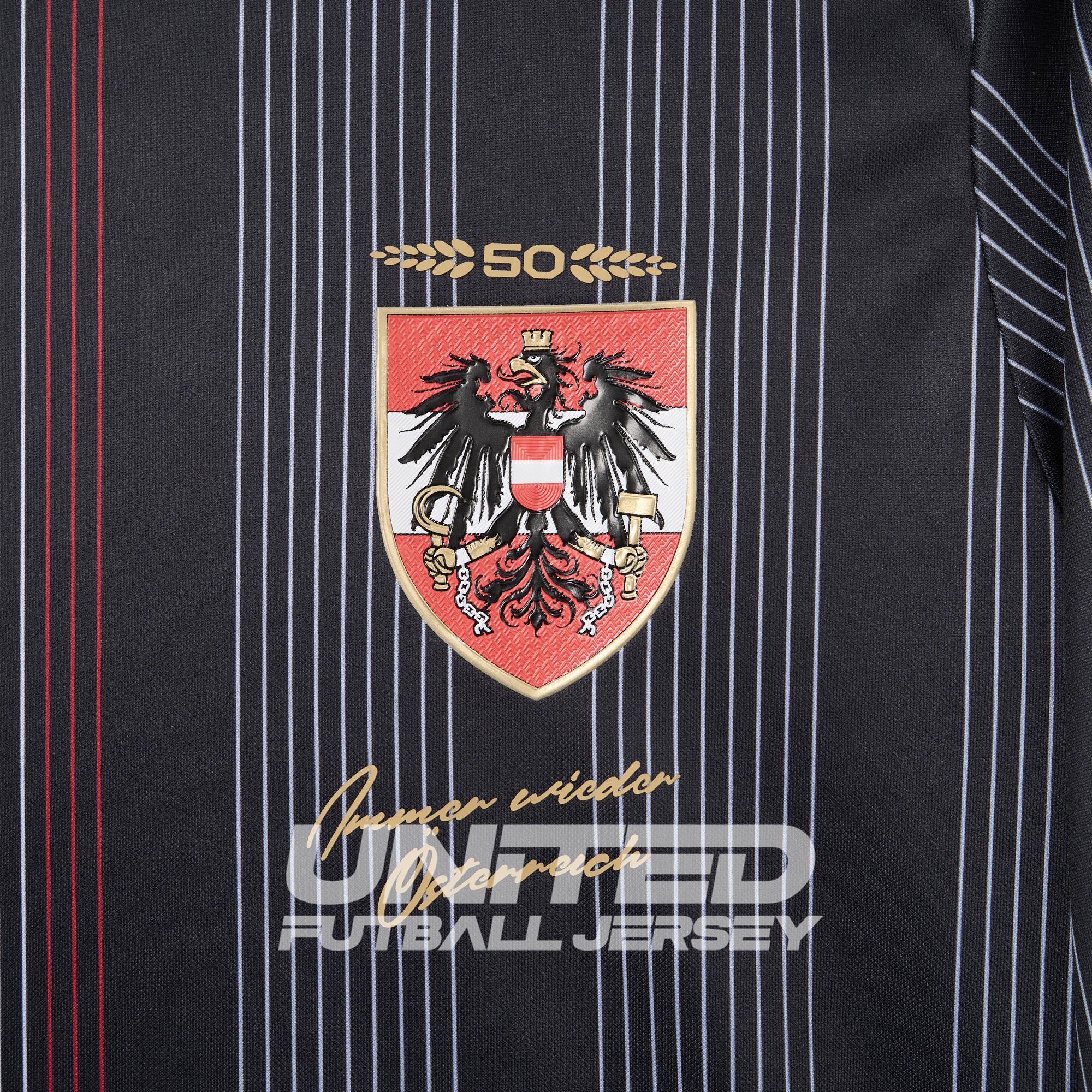 Austria 2024 50th Anniversary Long Sleeve Jersey - Fans Version - Unitedfutballjersey
