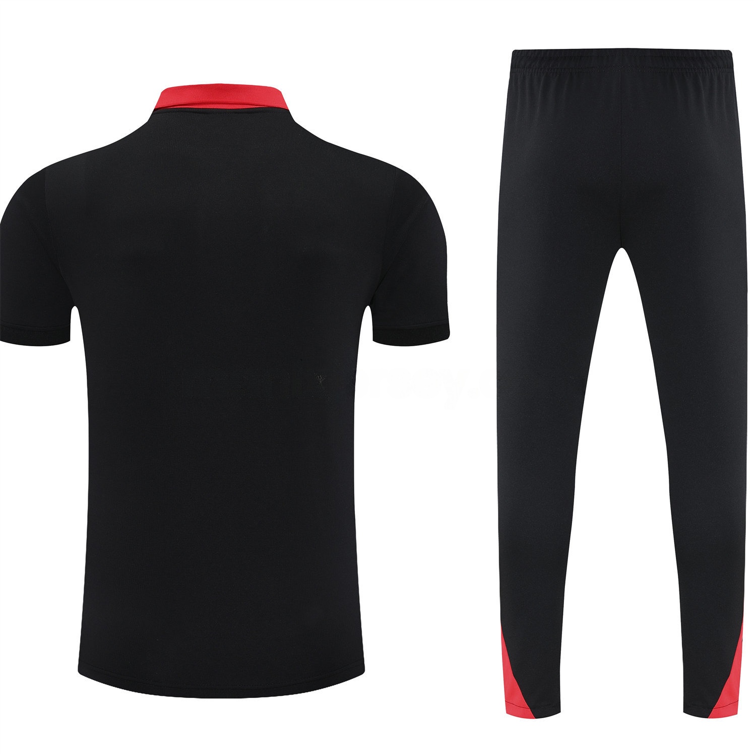 Liver.pool 25-26 POLO Short-Sleeve Training Set - Black Top and Pants - Unitedfutballjersey