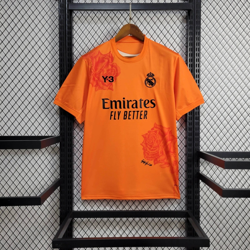 Real Madrid 23-24 Y-3 Orange Special Edition Jersey - Fans Version - Unitedfutballjersey
