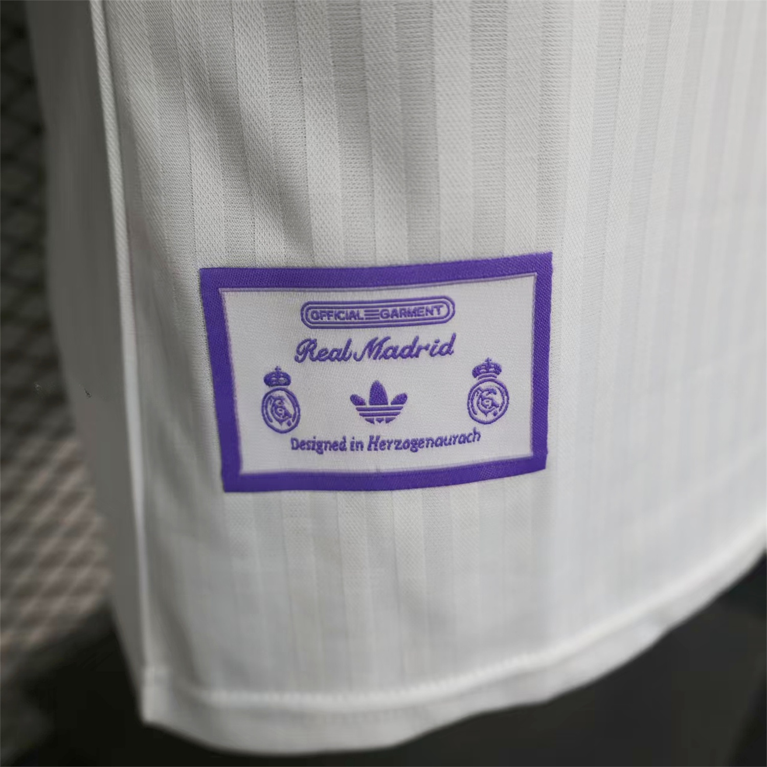 Real Madrid 25-26 Purple Logo White Jersey - Player Version - Unitedfutballjersey