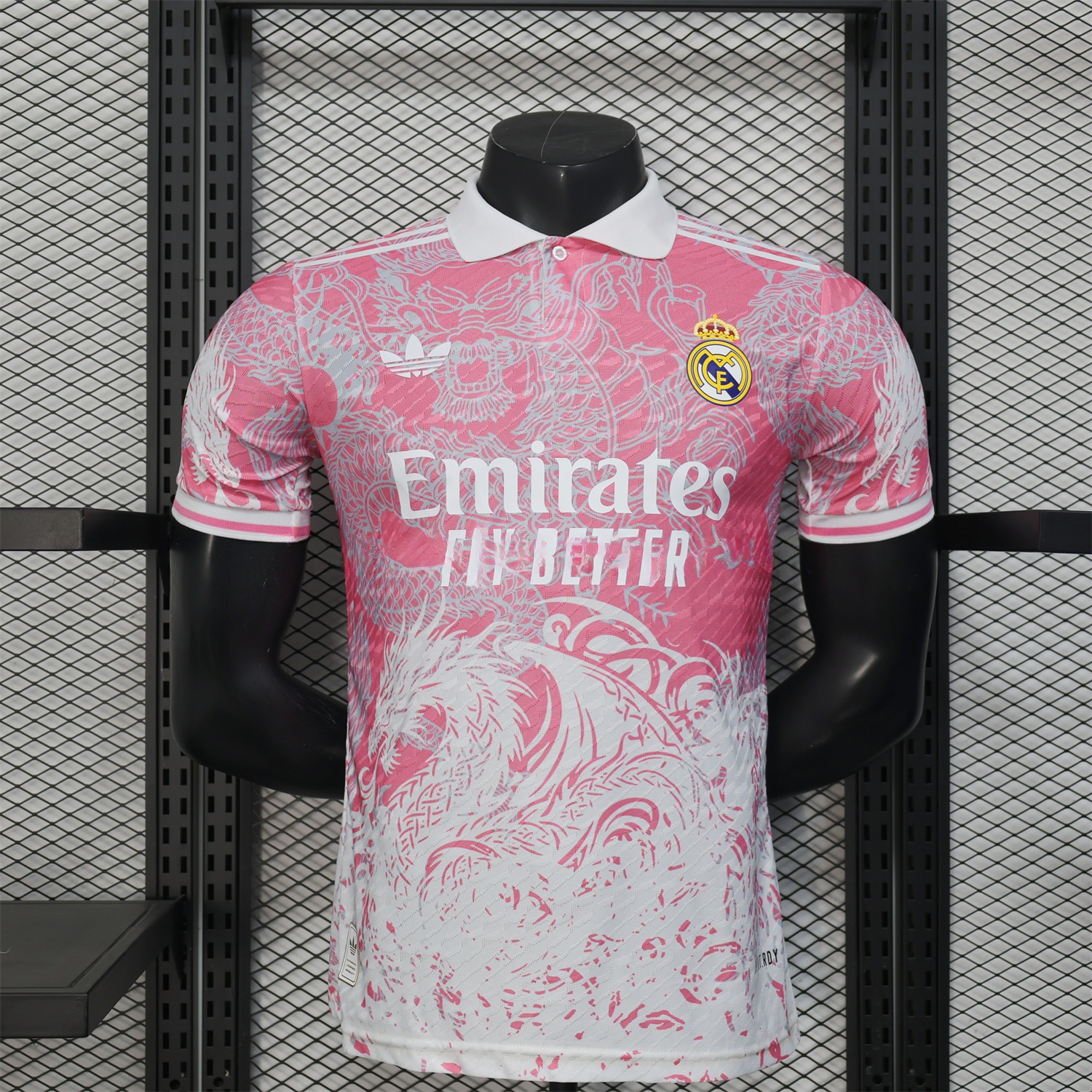 Real Madrid 25-26 Pink and White Gradient Chinese and Western Style Dragon Jersey - Player Version - Unitedfutballjersey