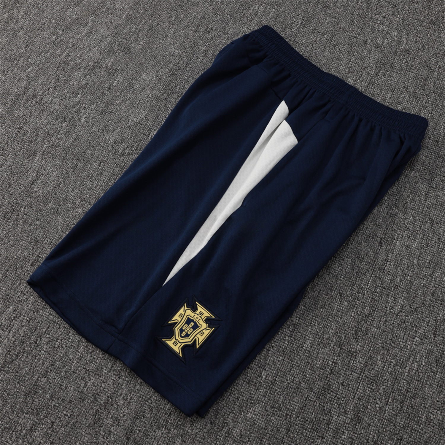 Portugal 25-26 Short-Sleeve Training Set - Off White Top and Deep Blue Shorts - Unitedfutballjersey