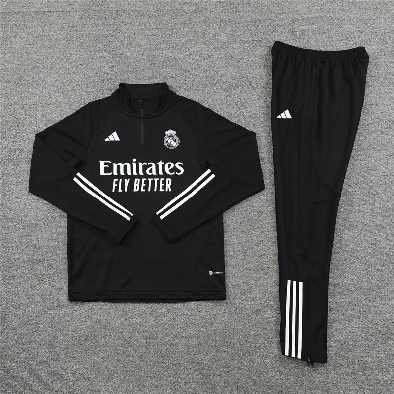 Real Madrid 23-24 Long Sleeve Training Set - Black - Unitedfutballjersey