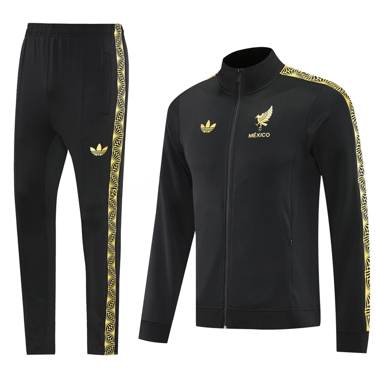 Kids Mexico 2025 Gold Cup Kids Jacket Training Tracksuit - Black Top & Pants - Unitedfutballjersey