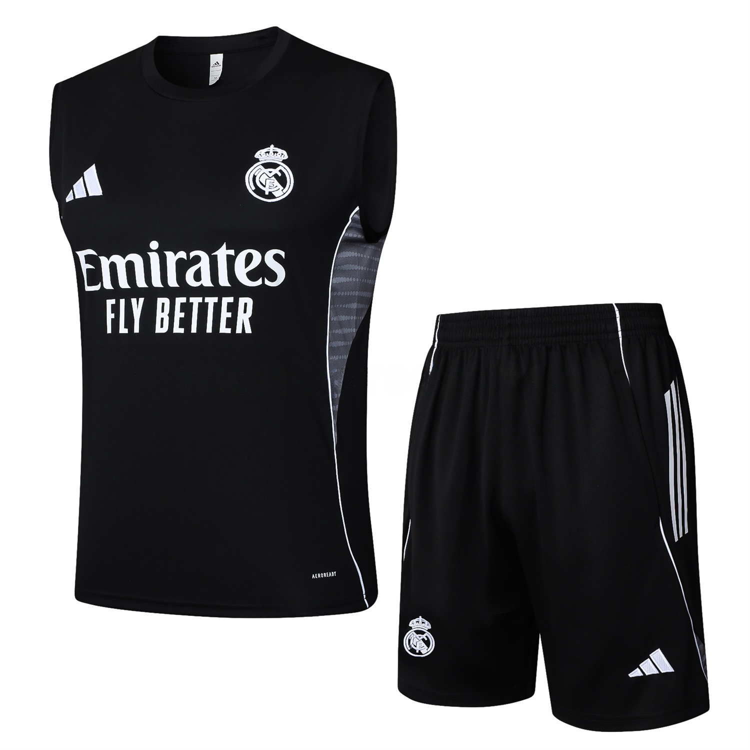 Real Madrid 25-26 Vest Training Set - Black Vest and Black Shorts - Unitedfutballjersey