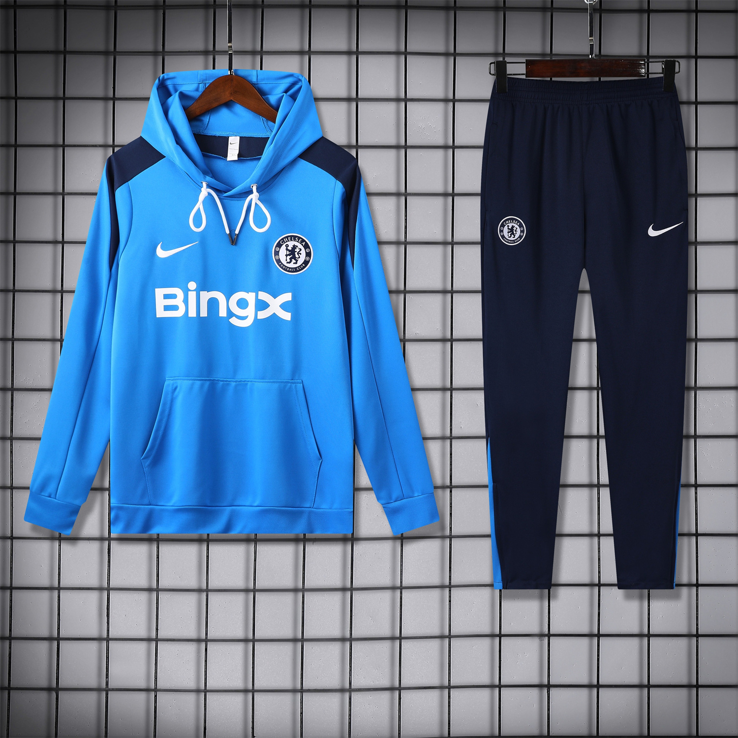 C.H.E.L.S.E.A 24-25 Training Hoodie Set - Blue Hoodie and Deep Blue Pants - Unitedfutballjersey