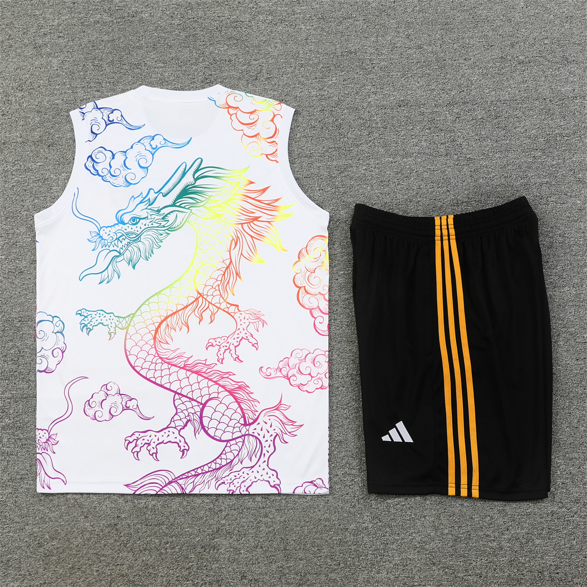Real Madrid 24-25 Vest Training Set - White Dragon - Unitedfutballjersey