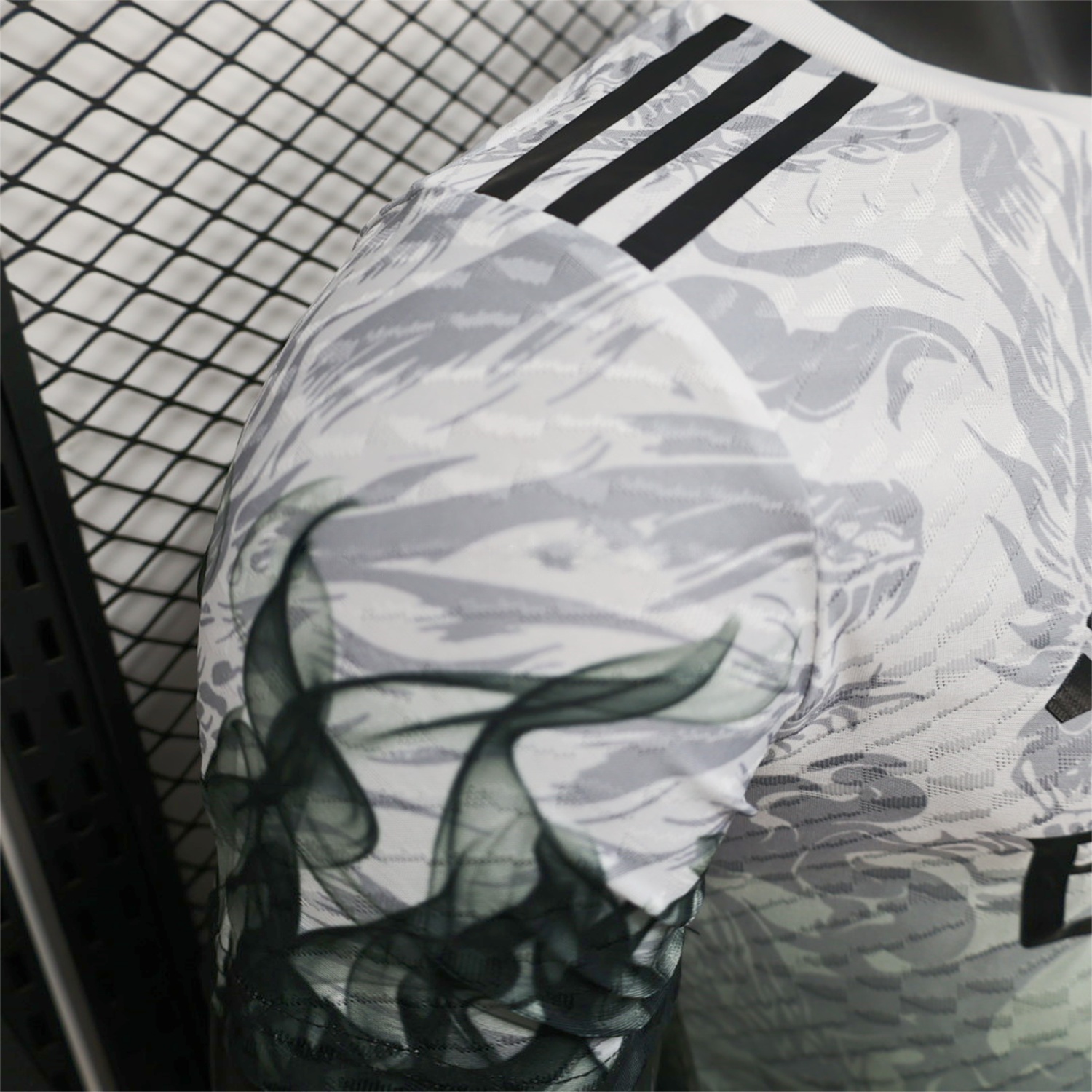 Real Madrid 25-26 Black Green Dragon Soars White Jersey - Player Version - Unitedfutballjersey