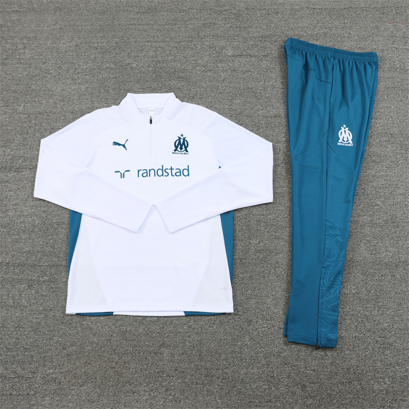 Marseille 24-25 Long Sleeve Training Set - White - Unitedfutballjersey