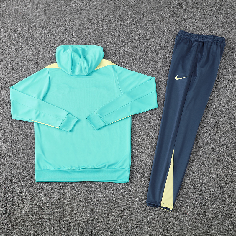 Club América 2025 Training Hoodie Set - Green Hoodie and Deep Blue Pants - Unitedfutballjersey