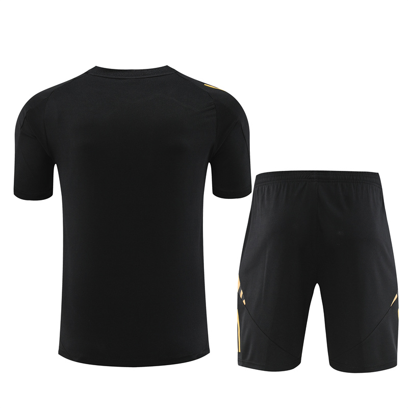 Real Madrid 24-25 Short-Sleeve Training Set - Black Gold - Unitedfutballjersey