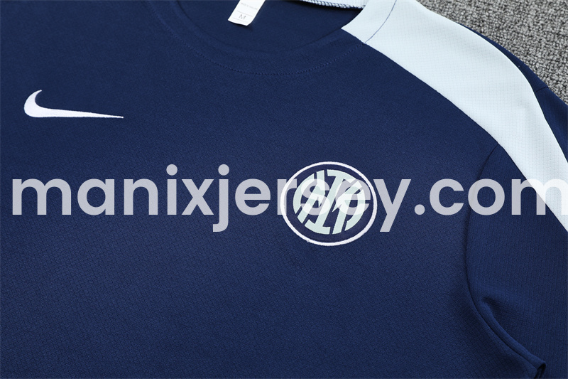 Inter Milan 25-26 Short-Sleeve Kids Training Set - Deep Blue Top & Deep Blue shorts - Unitedfutballjersey