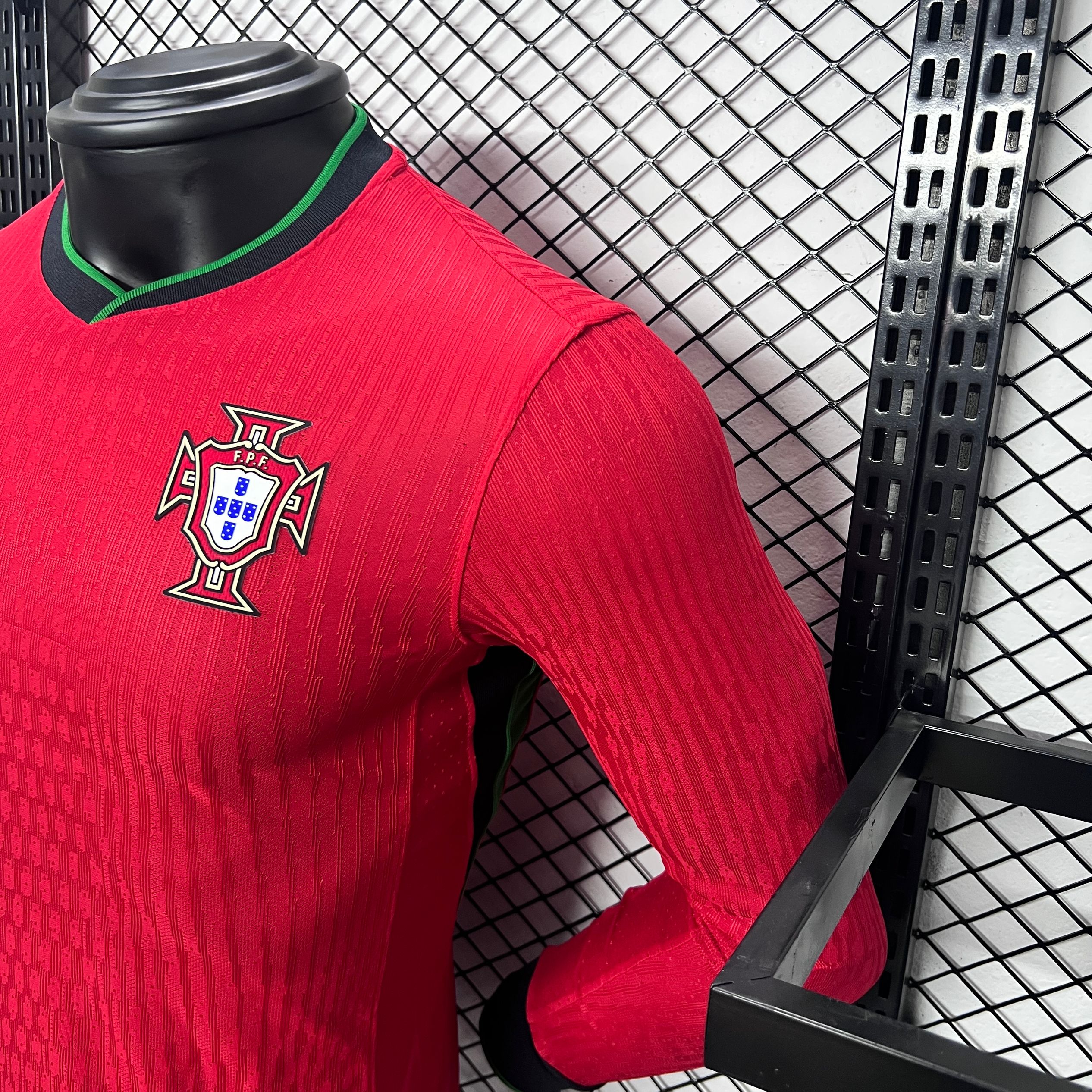 Portugal 2024 Home Stadium Long Sleeve Jersey - Player Version - Unitedfutballjersey