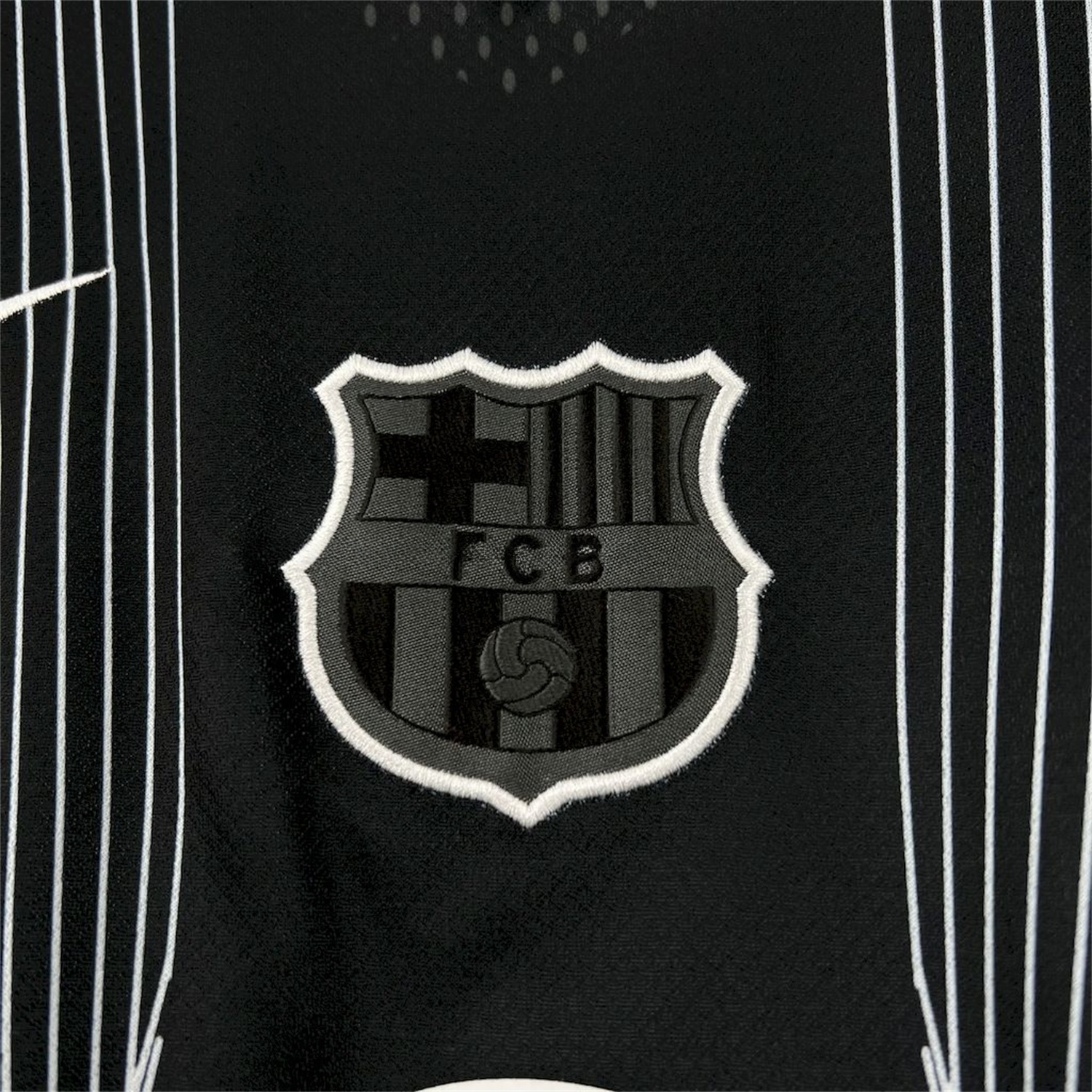 B.A.R.S.A 25-26 T90 White Lines Black Jersey - Fans Version - Unitedfutballjersey