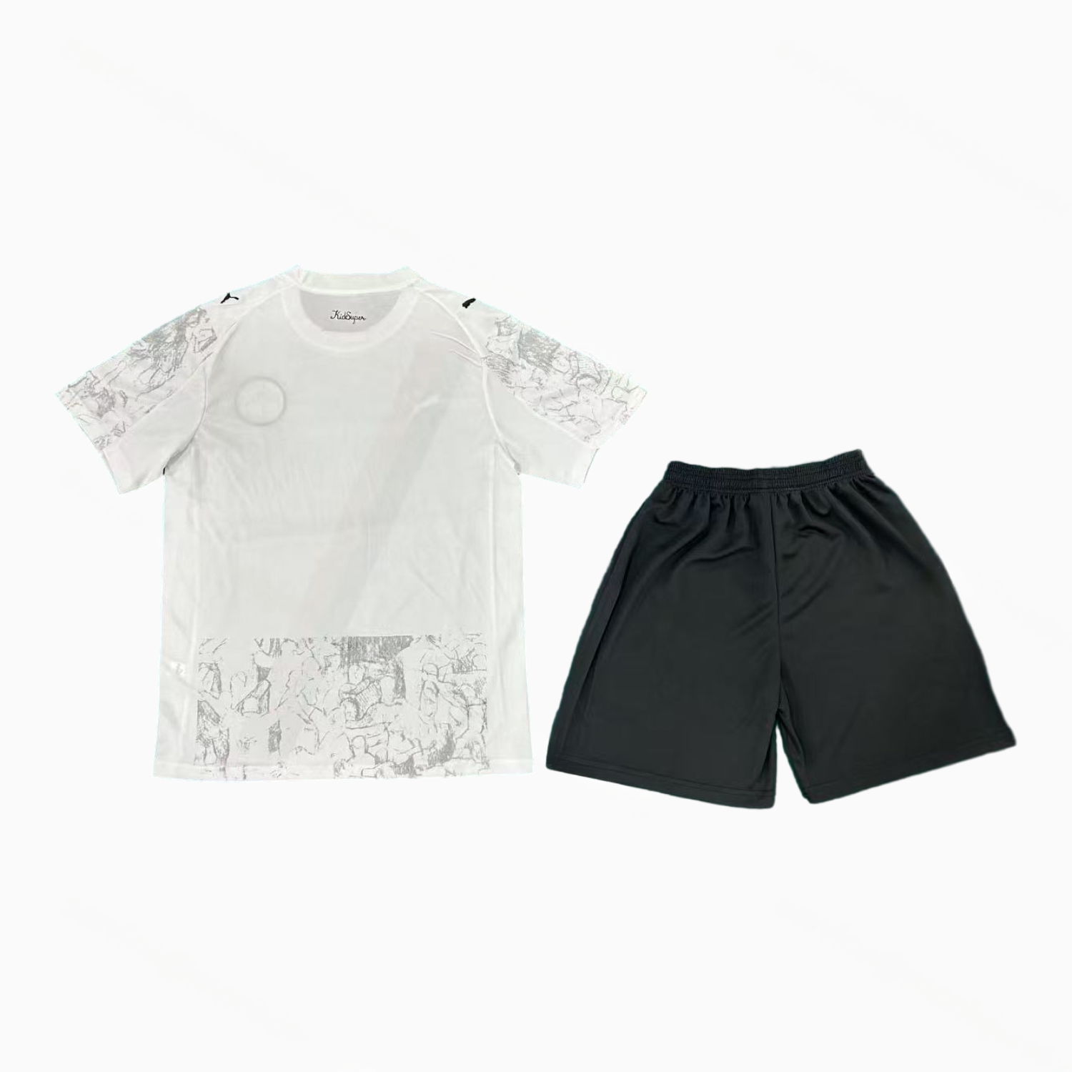 Manchester City 25-26 Away White Black Shorts Men's Adult Jersey Set - Fans Version - Unitedfutballjersey