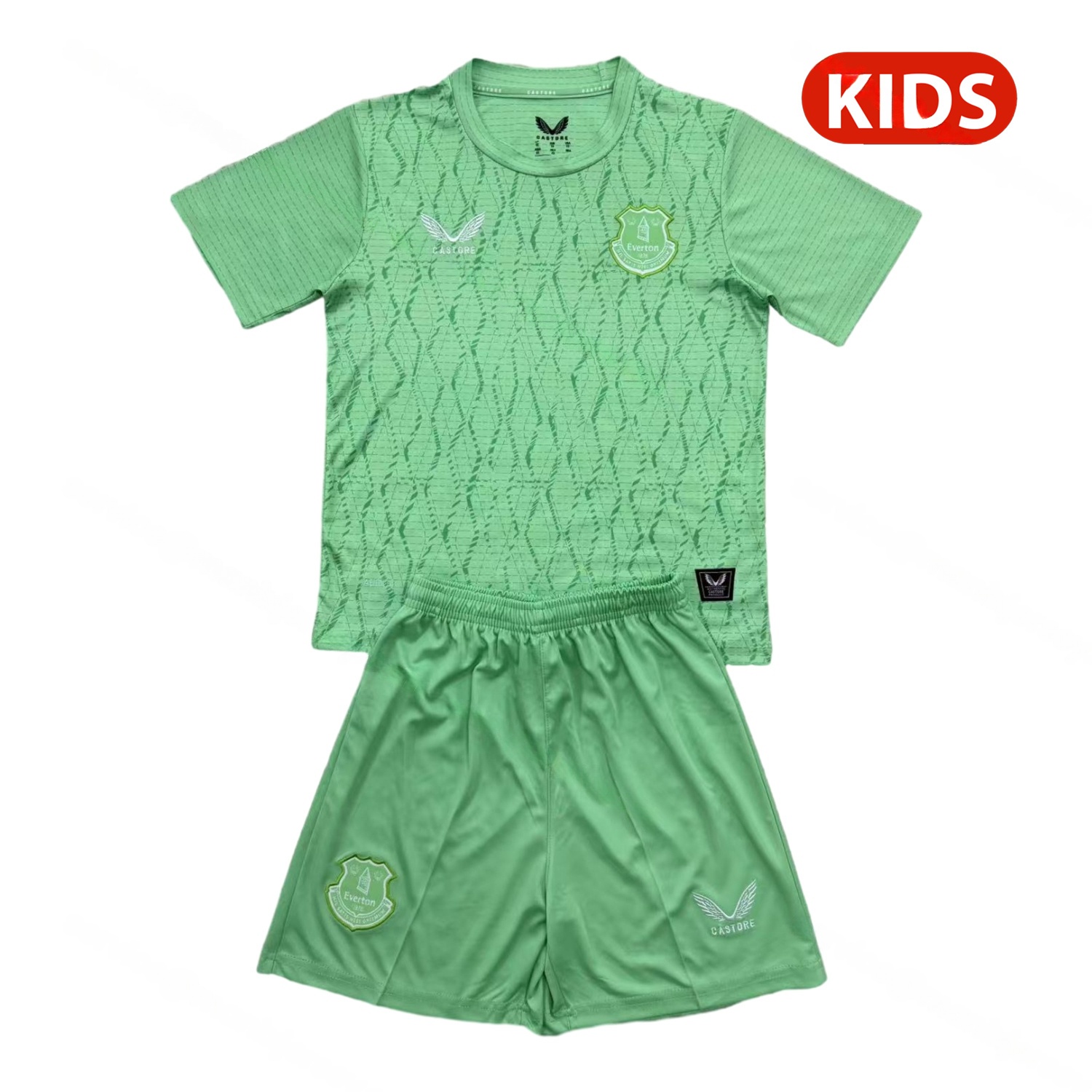 Everton 25-26 Green Goalkeeper Kids Kit - Unitedfutballjersey