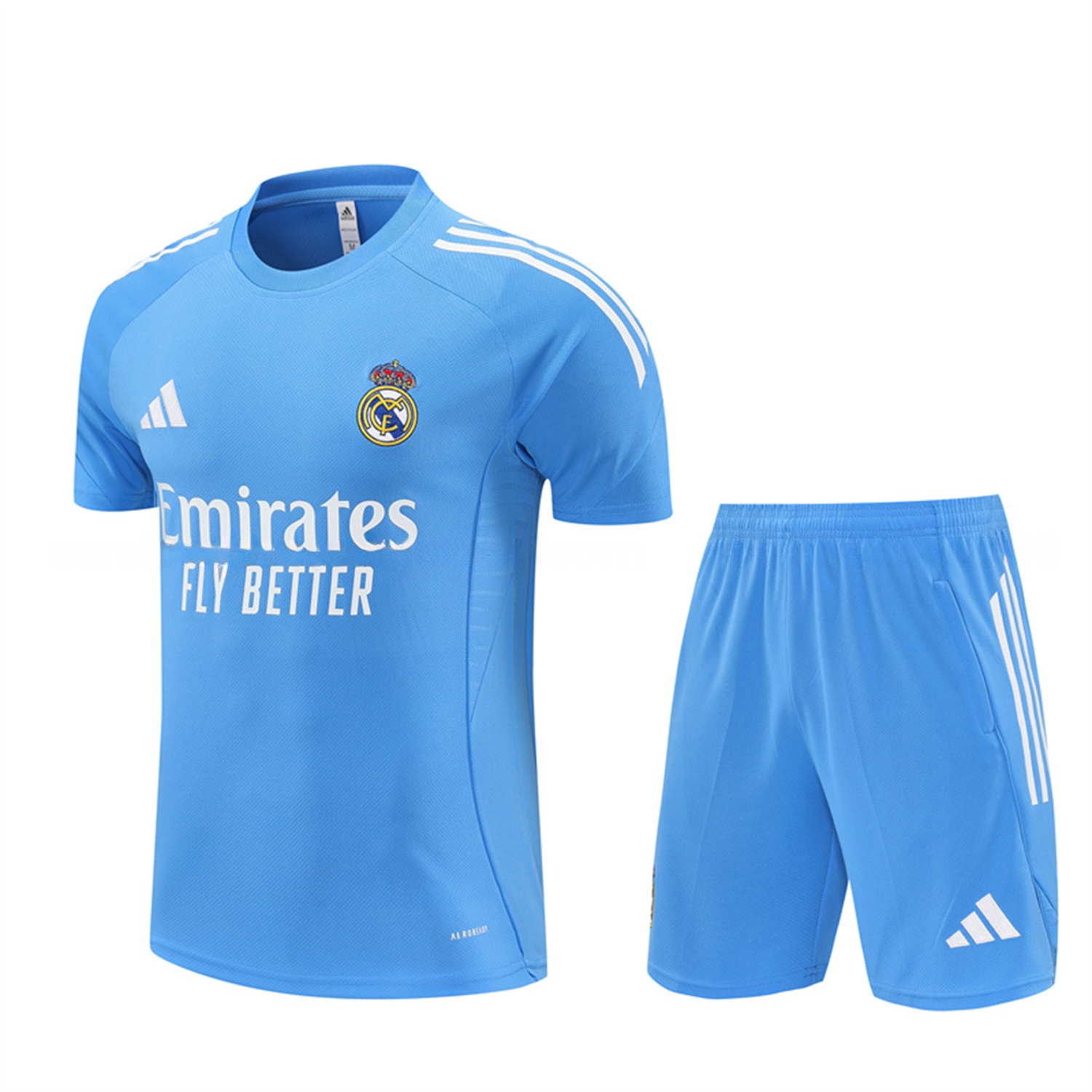 Real Madrid 25-26 Short-Sleeve Training Set - Sky Blue Top and Sky Blue Shorts - Unitedfutballjersey