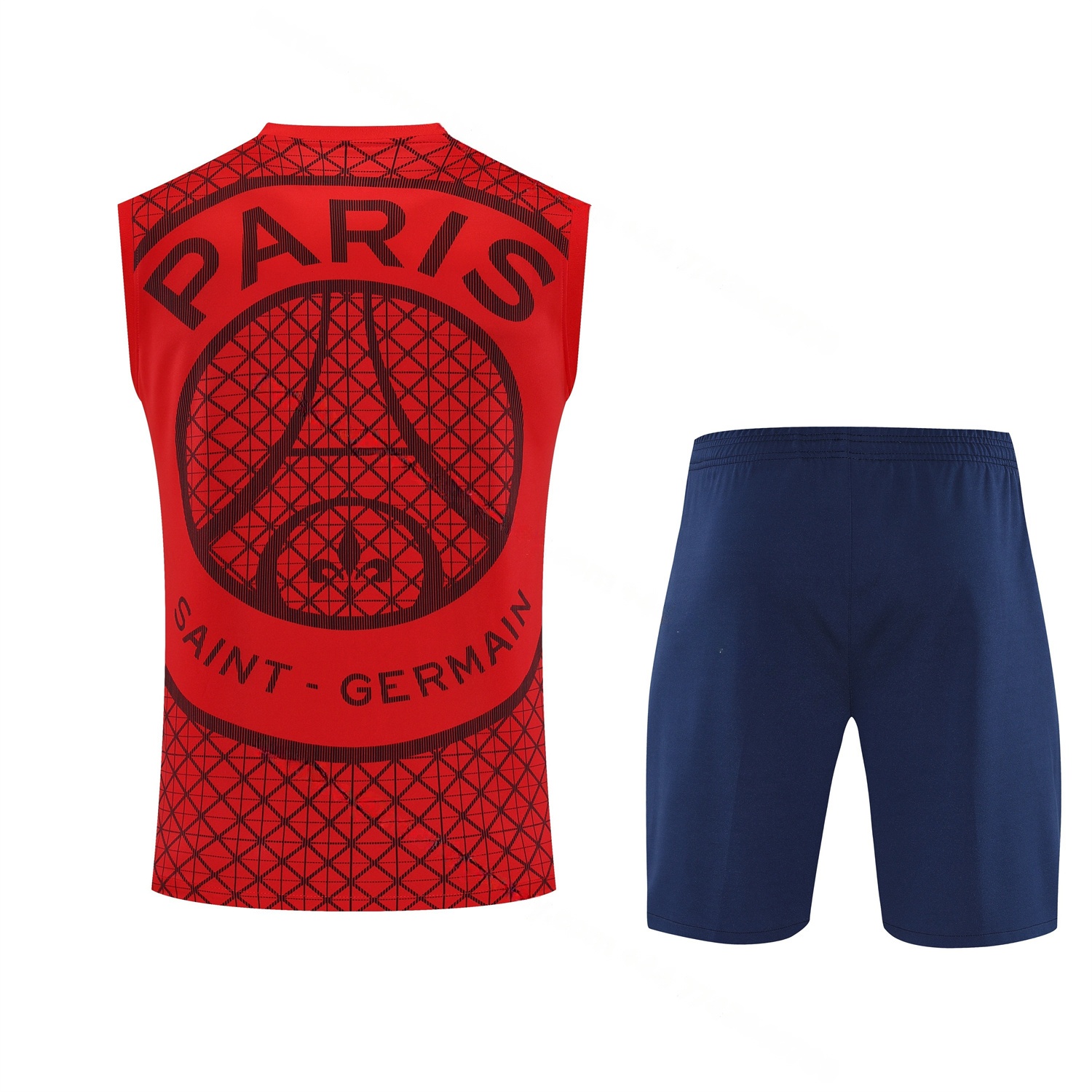 Paris Saint-Germain PSG 25-26 Vest Training Set - Red Vest & Deep Blue Shorts - Unitedfutballjersey