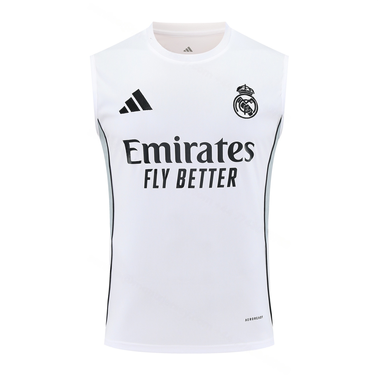 Real Madrid 25-26 Vest Training Set - Grey And White Vest & Black Shorts - Unitedfutballjersey