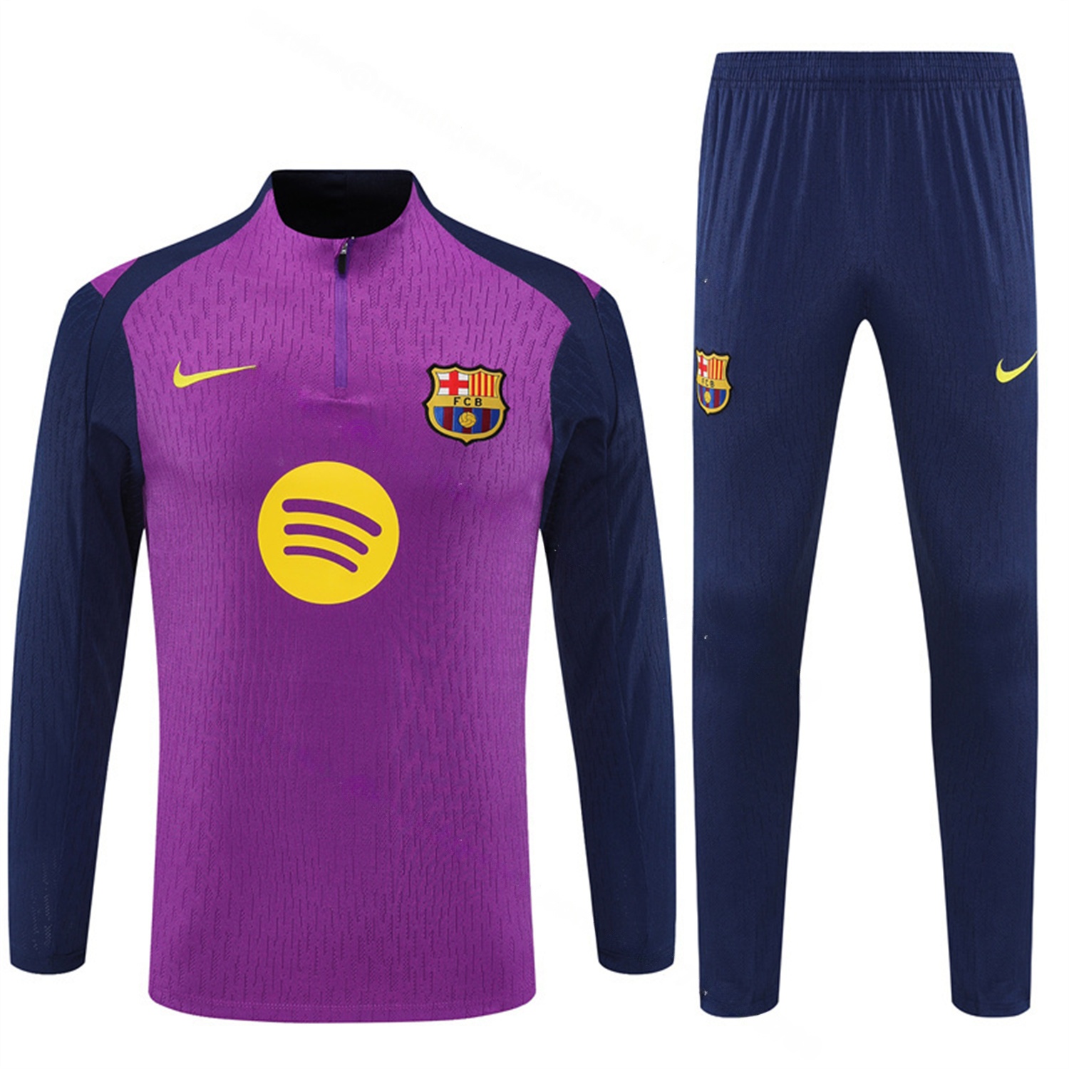 Barcelona 25-26 Long Sleeve Training Set - Purple Top & Deep Blue Pants - Unitedfutballjersey