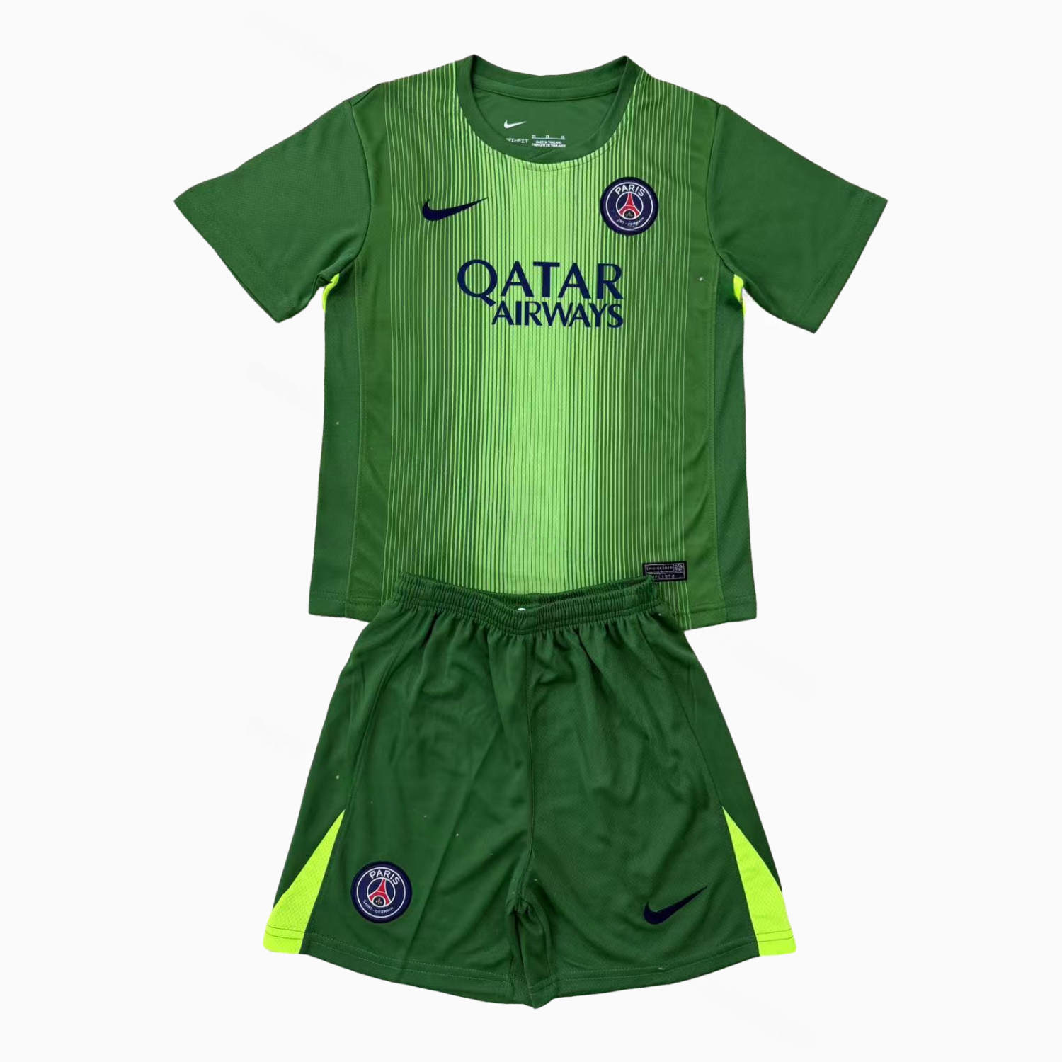 Paris Saint-Germain PSG 25-26 Green Goalkeeper Men's Adult Jersey Set - Fans Version - Unitedfutballjersey