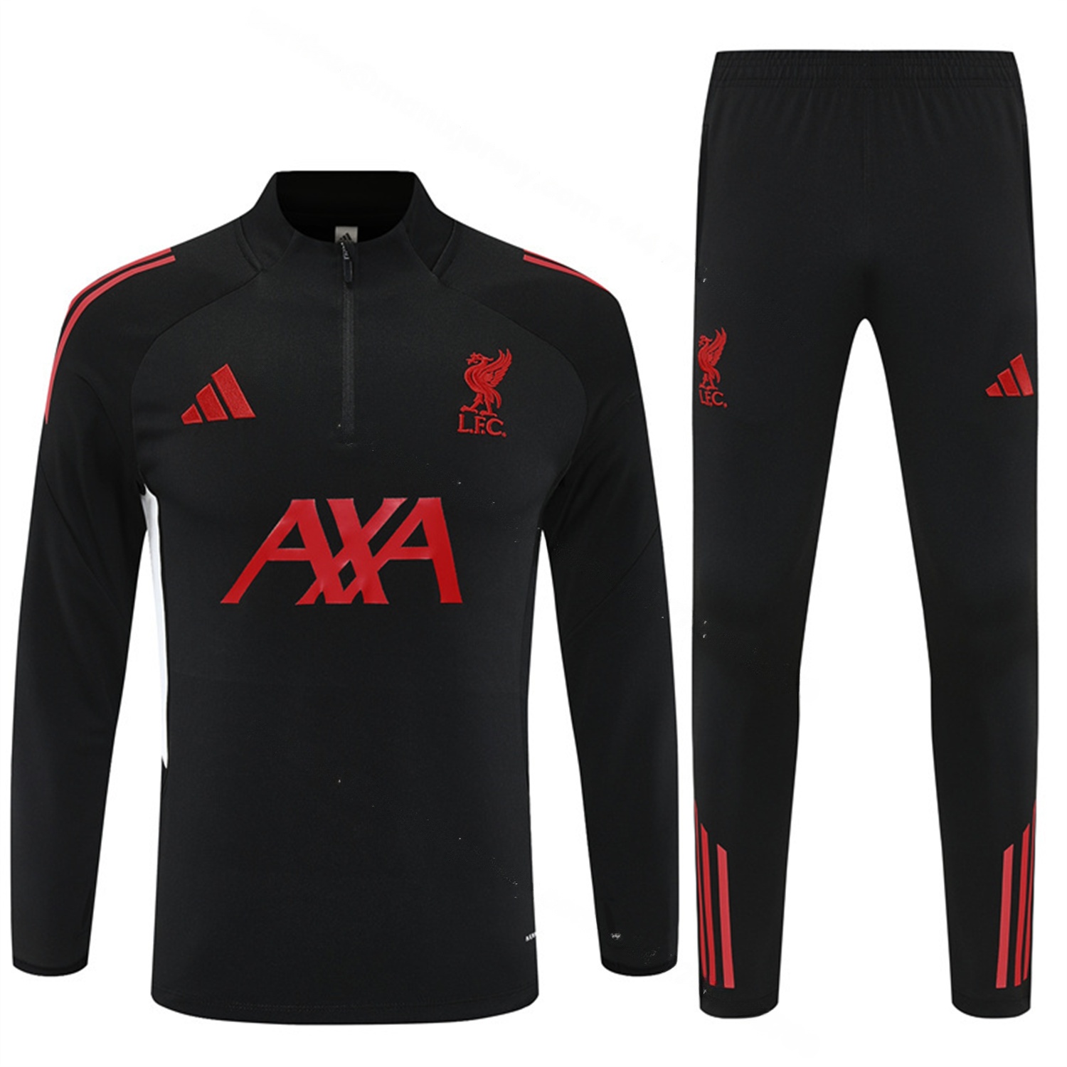 Liver.pool 25-26 Long Sleeve Training Set - Black Top & Black Pants - Unitedfutballjersey