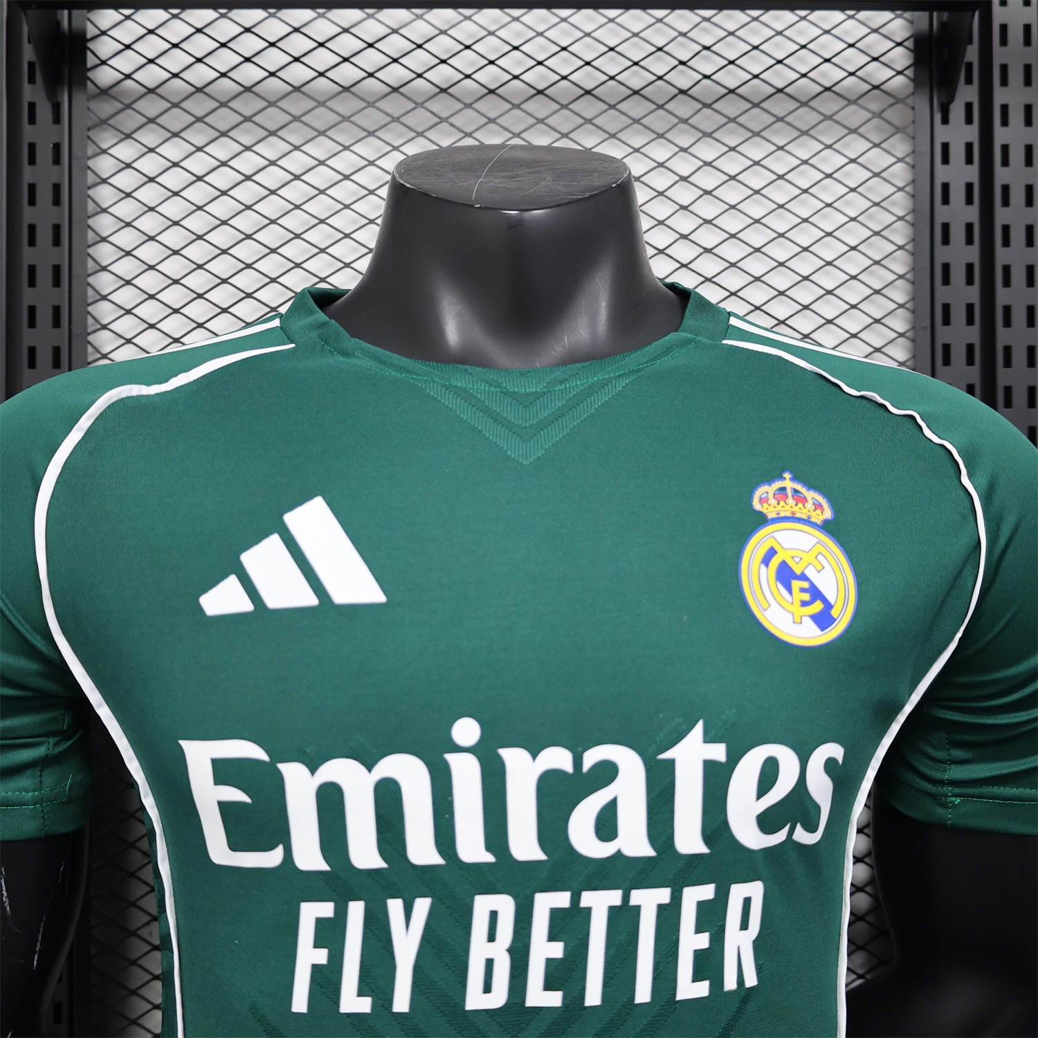 Real Madrid 25-26 Green With White Lines Special Jersey - Player Version - Unitedfutballjersey