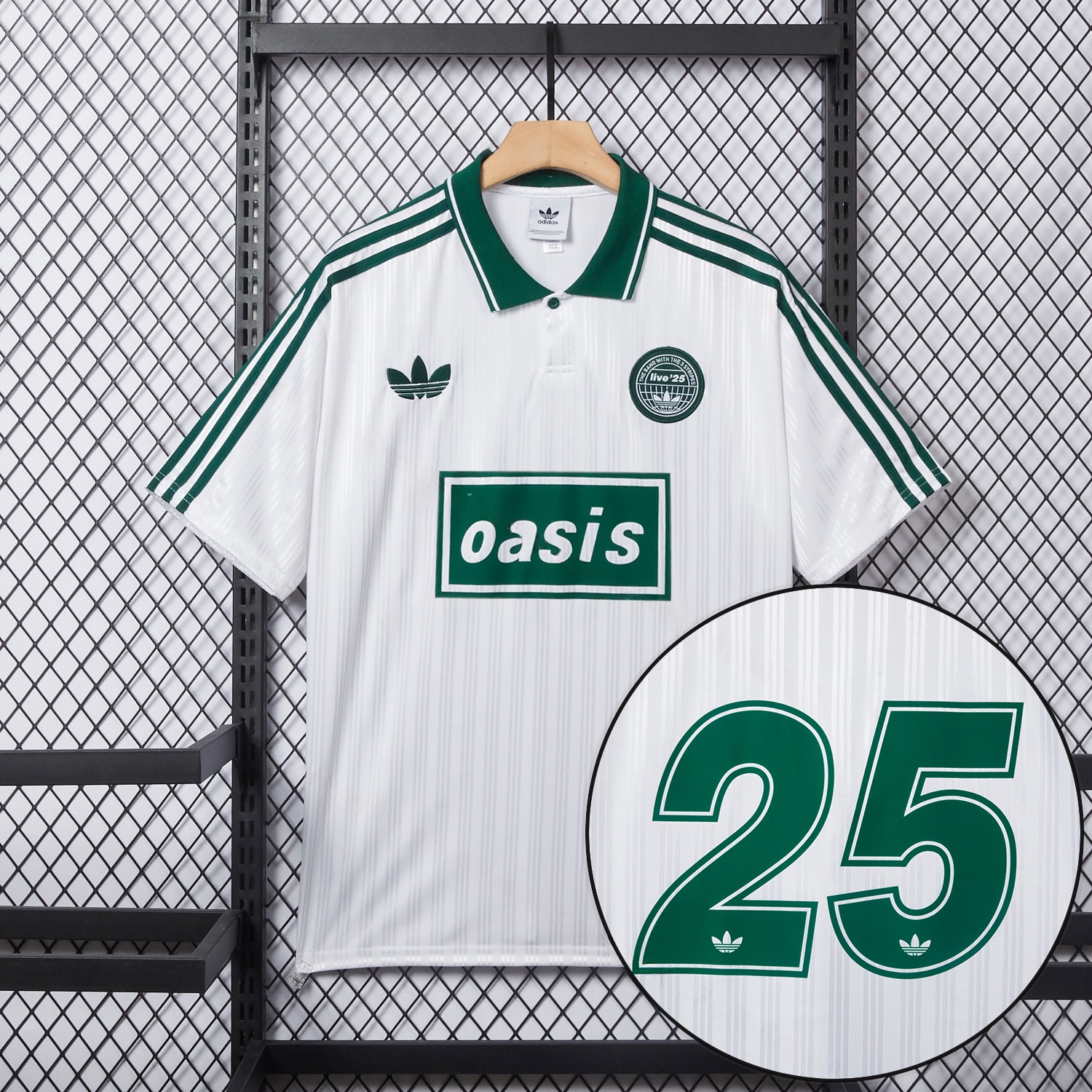 Bohemian 25-26 Oasis Originals Tour Light White Jersey With Number 25 - Fans Version - Unitedfutballjersey