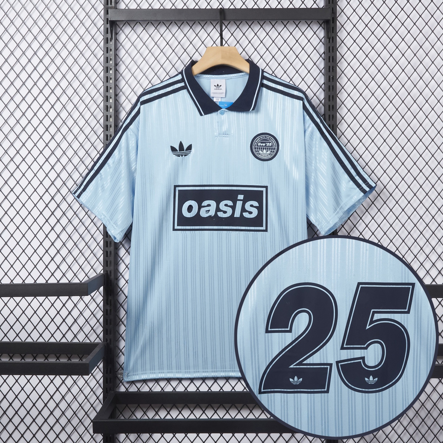 Bohemian 25-26 Oasis Originals Tour Light Blue Jersey With Number 25 - Fans Version - Unitedfutballjersey