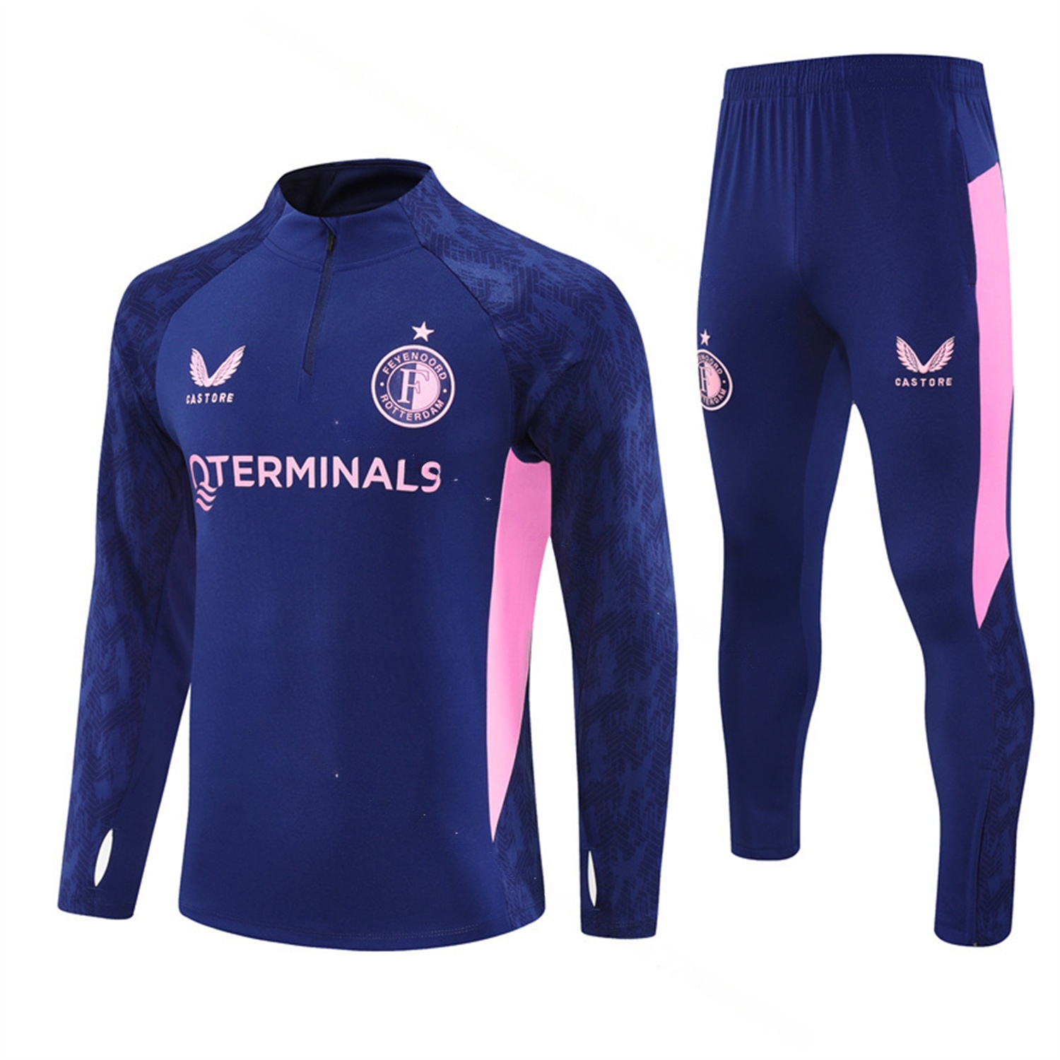 Feyenoord 25-26 Long Sleeve Training Set - Royal Blue Top & Royal Blue Pants - Unitedfutballjersey