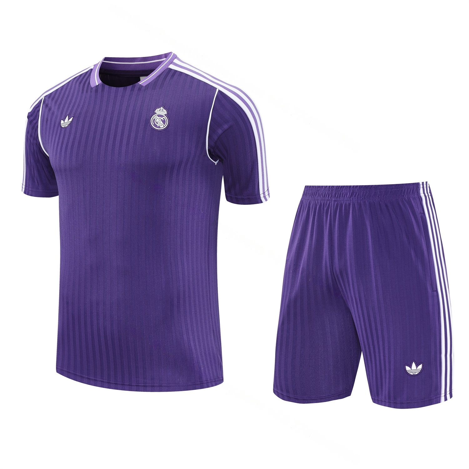 Real Madrid 25-26 Short-Sleeve Training Set - Pure Purple Top & Purple Shorts - Unitedfutballjersey