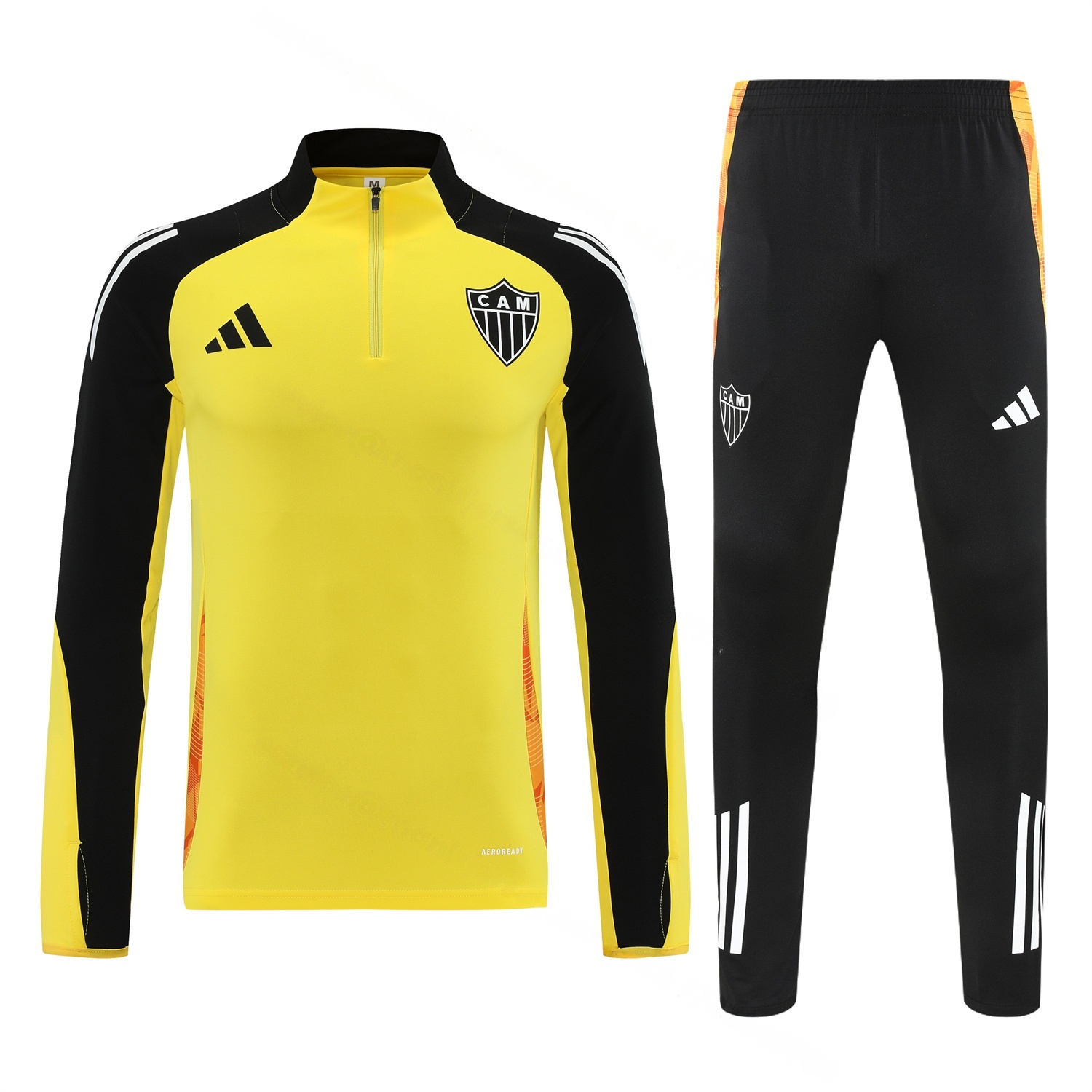 Atletico Mineiro 25-26 Long Sleeve Training Set - Yellow Top & Black Pants - Unitedfutballjersey