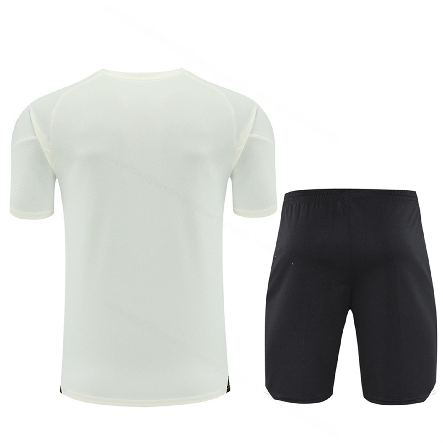 Liver.pool 25-26 Kids Short-Sleeve Training Set Off White Top & Black Shorts - Unitedfutballjersey